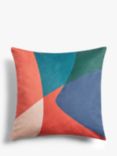 John Lewis ANYDAY Affinity Cushion, Orange / Blue