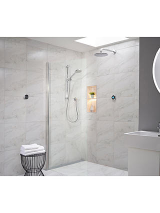 Aqualisa Optic Q Smart Digital Shower Concealed with Adjustable Head & Wall-Mounted Drencher, HP/Combi, Chrome