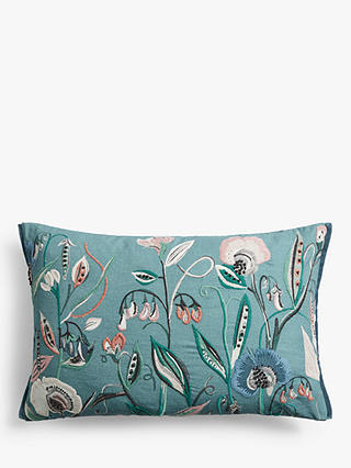John Lewis Pea Blossom Floral Cushion, Natural
