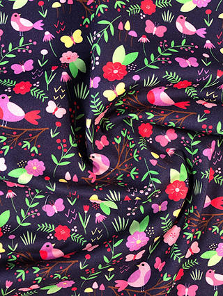 Visage Textiles Floral Bird Print Fabric, 2m, Purple
