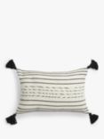 ANYDAY John Lewis & Partners Fusion Tassel Cushion Cover, Steel