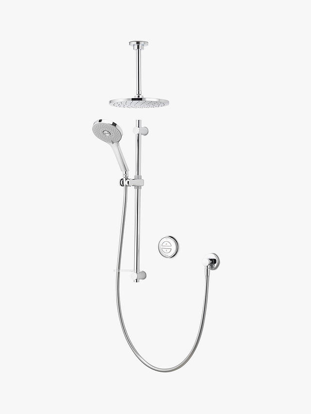 Aqualisa Unity Q Smart Digital Shower Concealed with Adjustable Head & Ceiling-Mounted Drencher, HP/Combi, Chrome