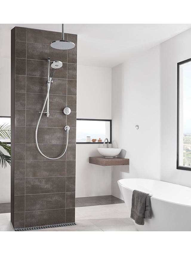 Aqualisa Unity Q Smart Digital Shower Concealed with Adjustable Head & Ceiling-Mounted Drencher, HP/Combi, Chrome