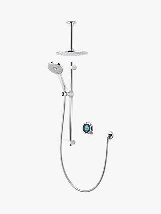 Aqualisa Optic Q Smart Digital Shower Concealed with Adjustable Head & Ceiling-Mounted Drencher, Chrome