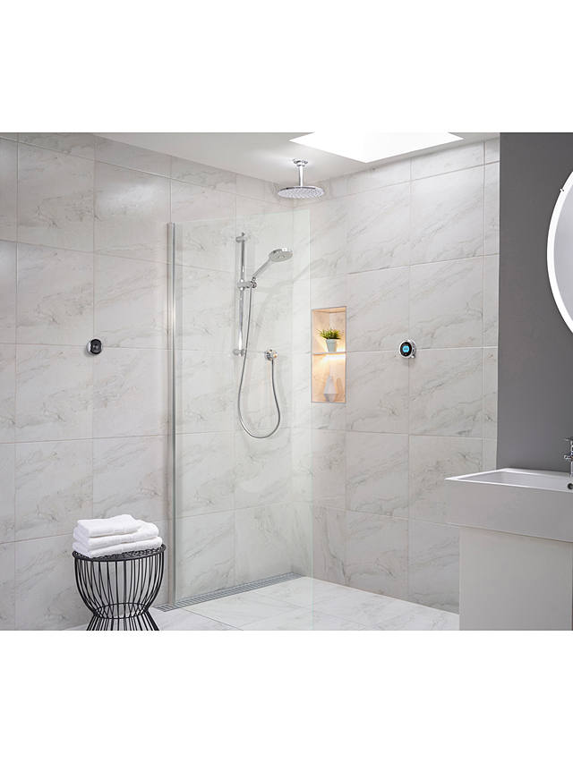 Aqualisa Optic Q Smart Digital Shower Concealed with Adjustable Head & Ceiling-Mounted Drencher, Chrome