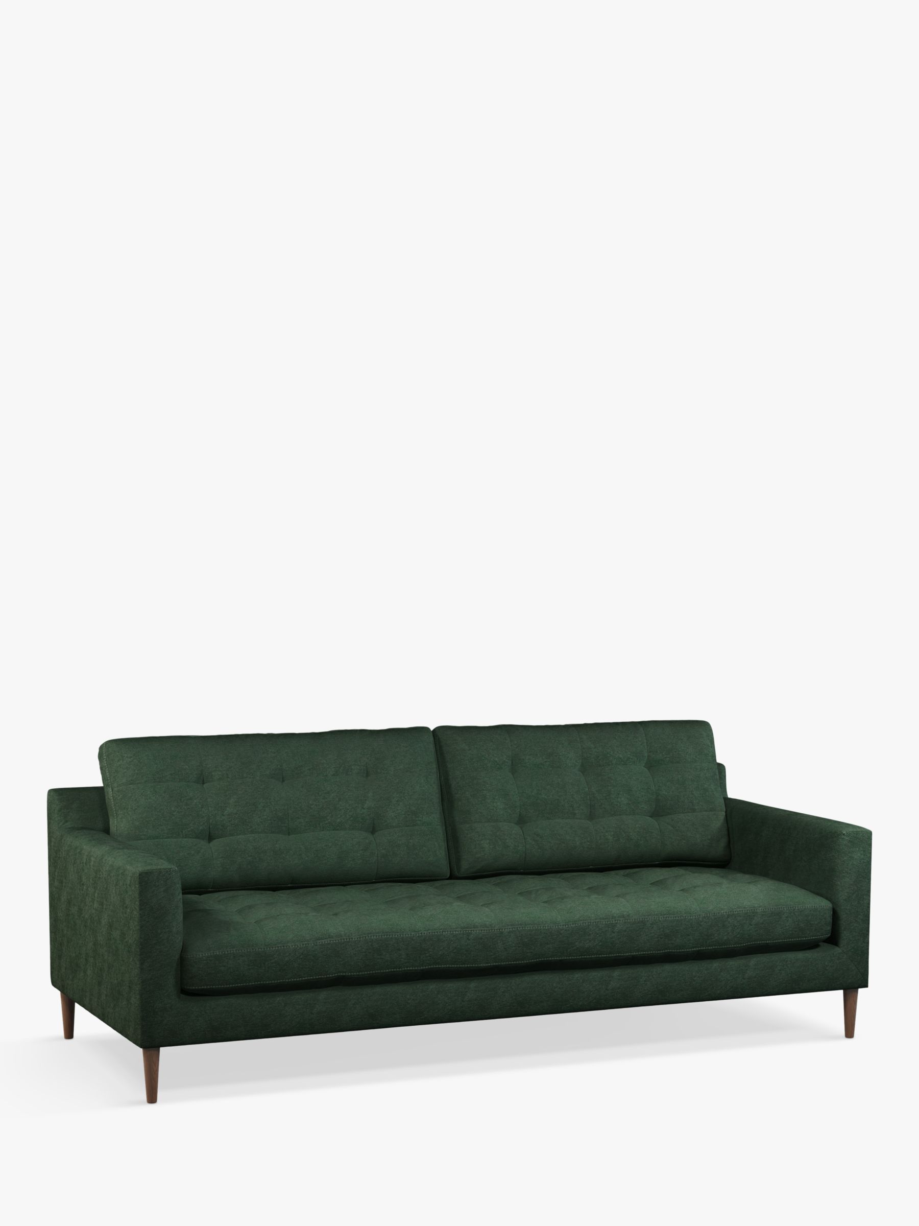 John Lewis & Partners Draper Large 3 Seater Sofa, Dark Leg, Charm Forest Green