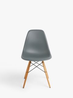 Vitra Eames DSW Side Chair, Light Maple Leg, Granite Grey