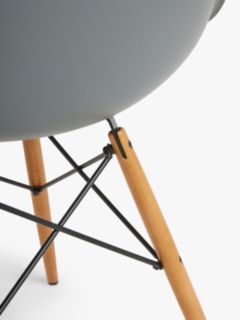 Vitra Eames DSW Side Chair, Light Maple Leg, Granite Grey