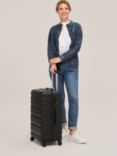 John Lewis ANYDAY Girona 65cm 4-Wheel Medium Suitcase, Black