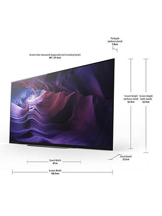Sony Bravia KE48A9 (2020) OLED HDR 4K Ultra HD Smart Android TV, 48 inch with Freeview HD, Youview, Dolby Atmos & Acoustic Surface Audio, Black