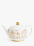 John Lewis Willow Landscape Fine China Teapot, 1.1L, White/Gold