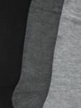 John Lewis Thermal Wool Blend Socks, Pack of 3, One Size, Black/Charcoal/Grey