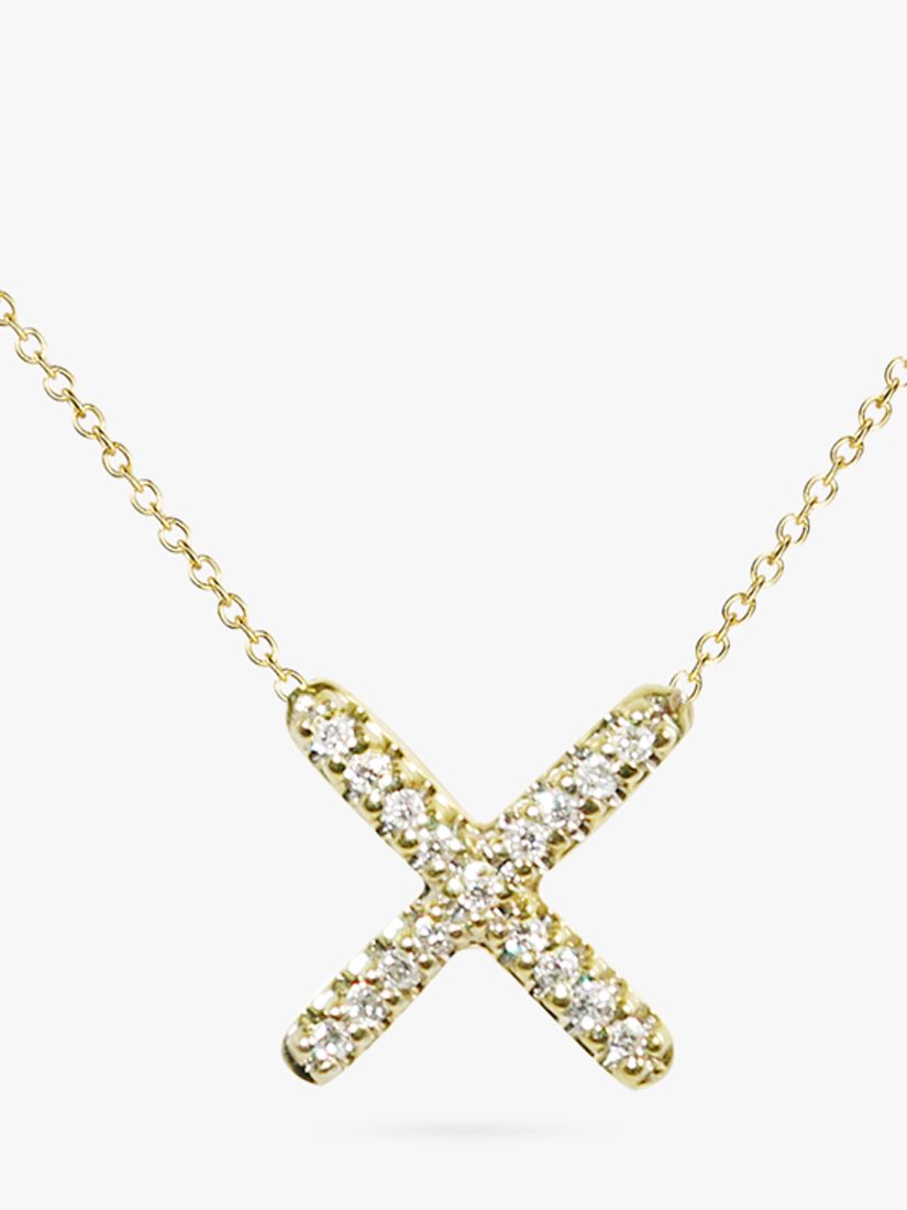 Buy London Road 9ct Gold Portobello Geo Diamond Kiss Pendant Necklace Online at johnlewis.com
