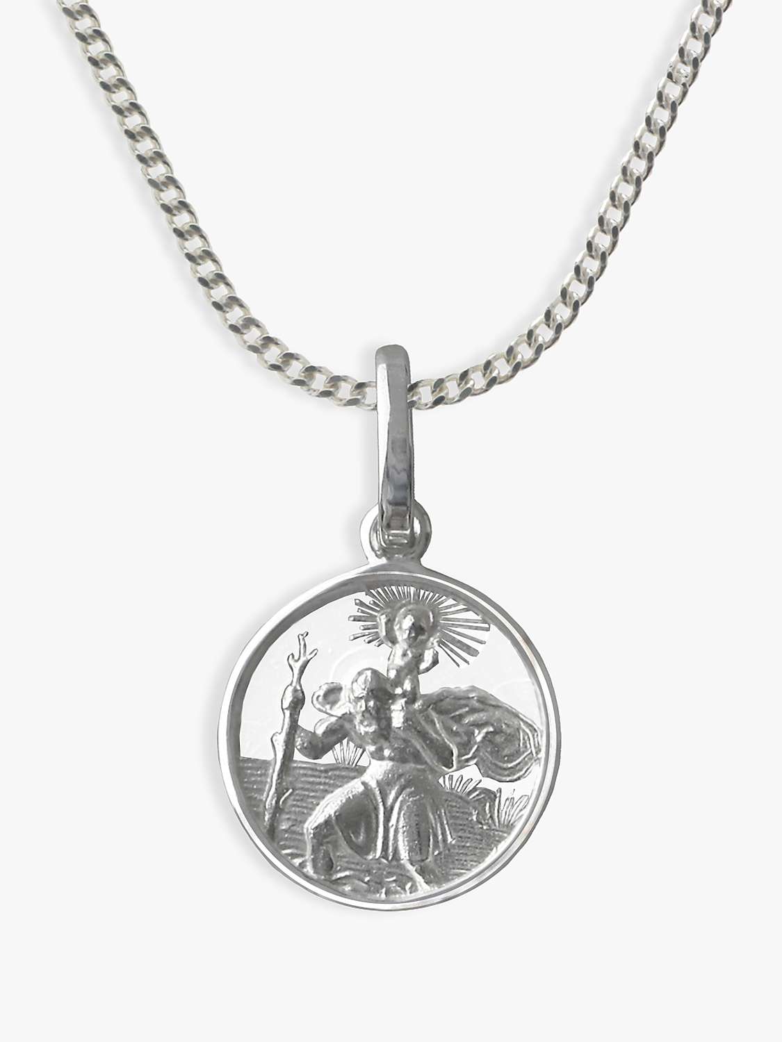 Buy Nina B Men's St. Christopher Pendant Necklace, Silver Online at johnlewis.com