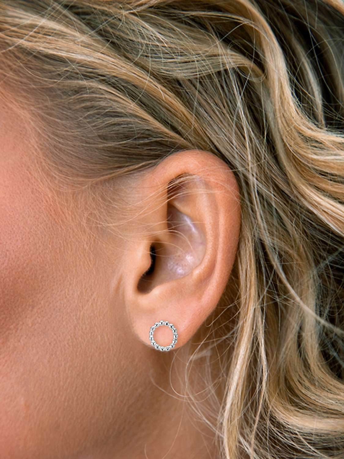 Buy Nina B Textured Circle Stud Earrings, Silver Online at johnlewis.com