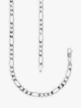 Nina B Unisex Figaro Chain, Silver