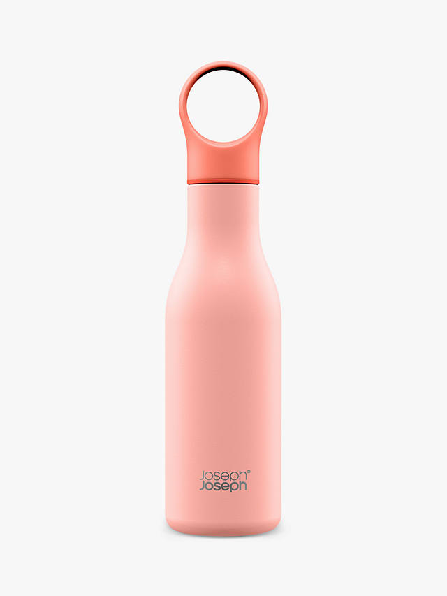 johnlewis.com | Joseph Joseph Double Wall Insulated Stainless Steel Water Bottle, 500ml, Coral