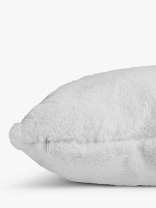 John Lewis ANYDAY Super Soft Faux Fur Cushion, White