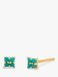Leah Alexandra Quad Turquoise Stud Earrings, Green