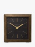 Thomas Kent Square Wood-Effect Analogue Mantel Clock, 14cm, Graphite/Taupe