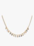 PDPAOLA Cubic Zirconia Charm Drop Chain Necklace, Gold/Multi