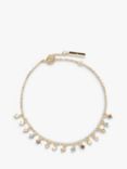 PDPAOLA Cubic Zirconia Charm Drop Chain Bracelet, Gold/Multi