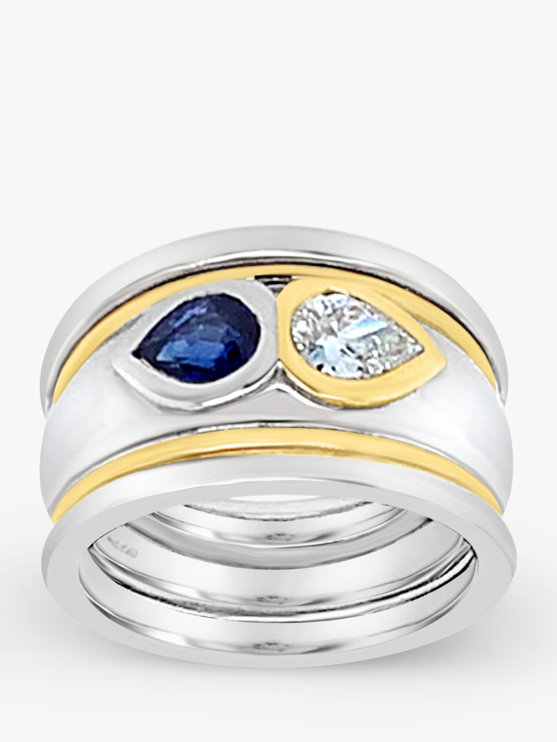 Milton & Humble Jewellery 18ct White Gold Second Hand Sapphire & Diamond Ring, Dated Circa 2000s