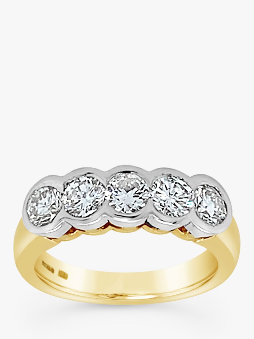 Milton & Humble Jewellery 18ct Yellow Gold & Platinum Second Hand 5 Stone Diamond Ring