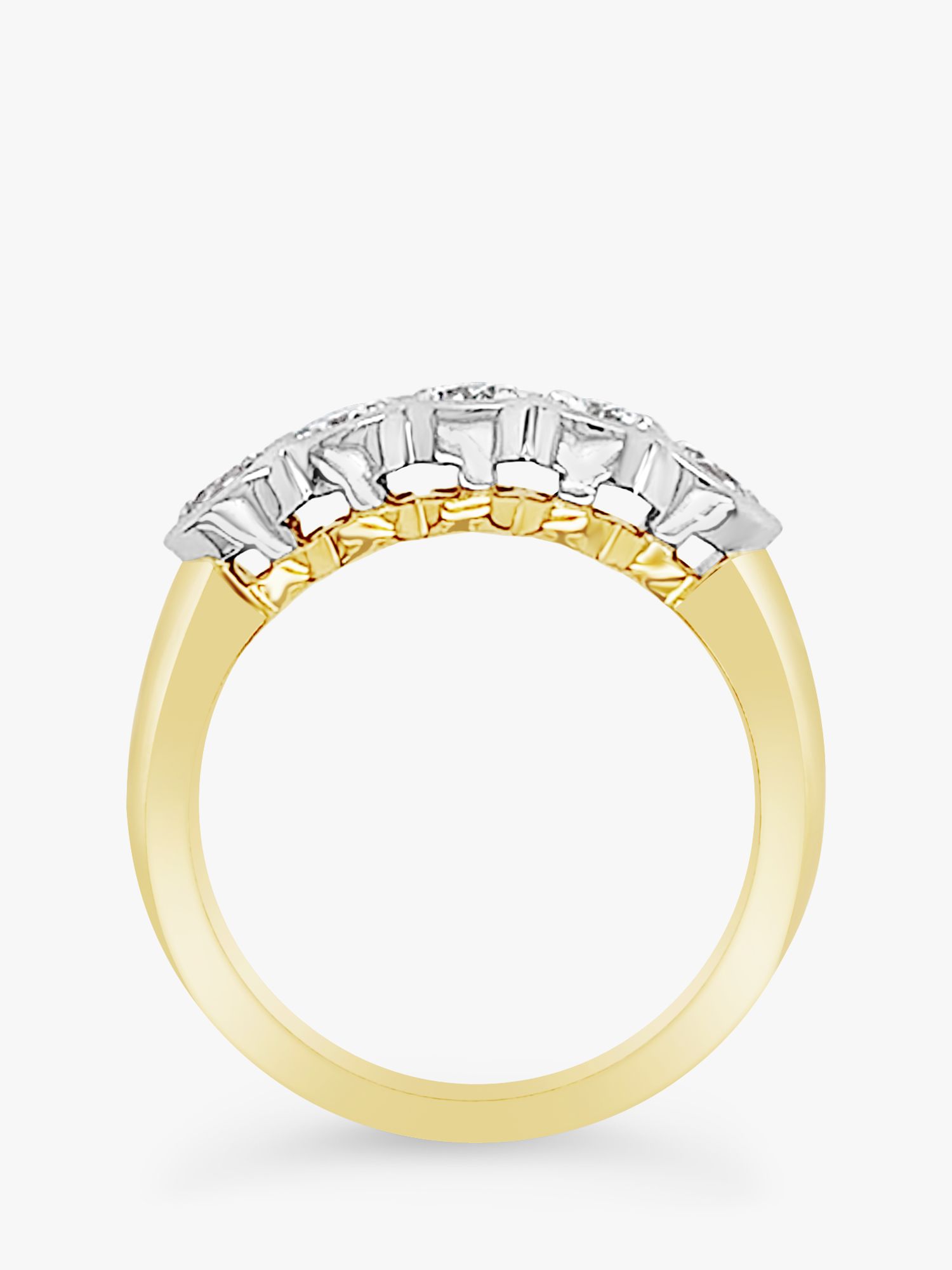 Milton & Humble Jewellery 18ct Yellow Gold & Platinum Second Hand 5 Stone Diamond Ring