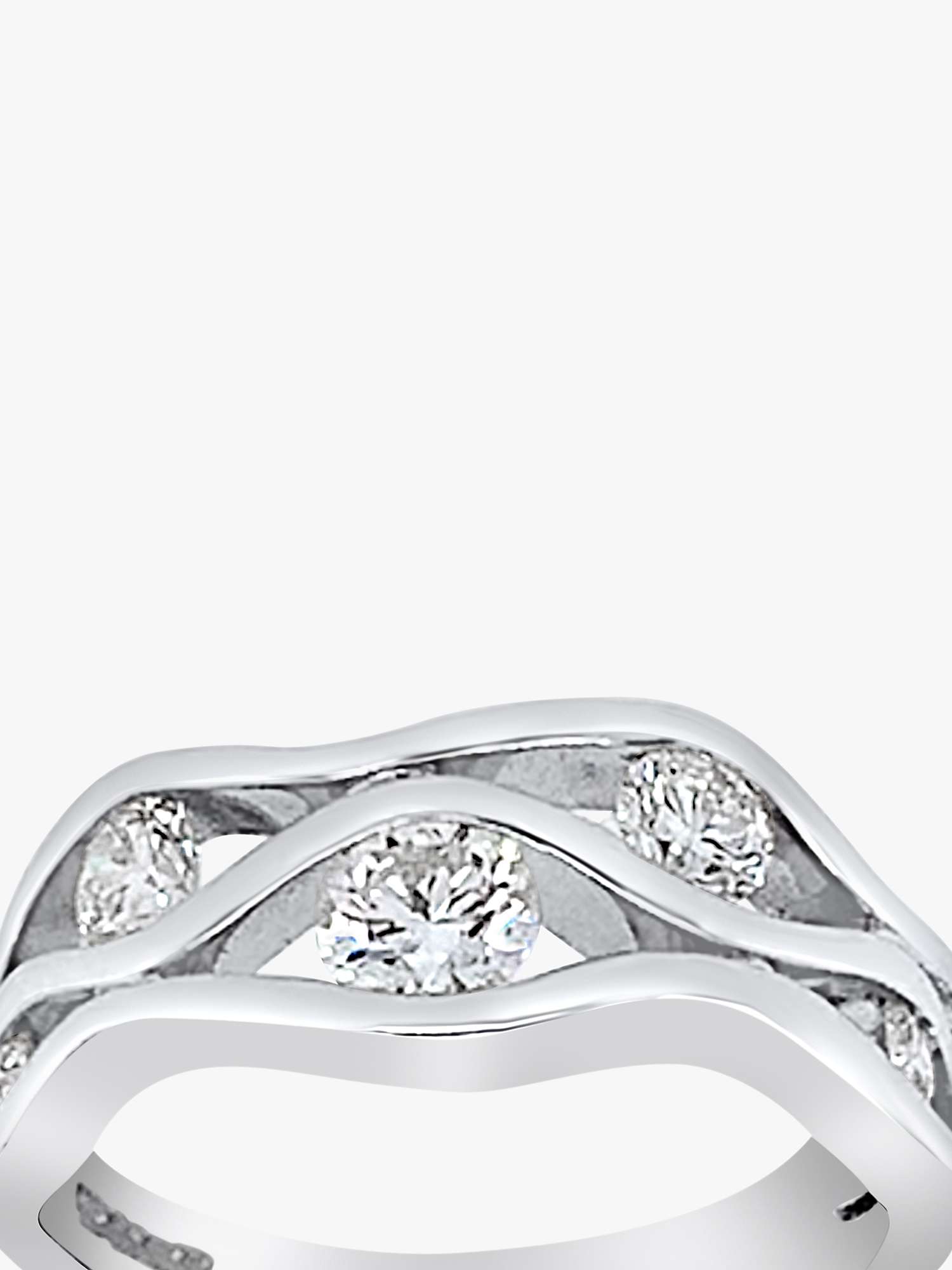 Buy Milton & Humble Jewellery 18ct White Gold Second Hand Diamond Wave Band Ring Online at johnlewis.com