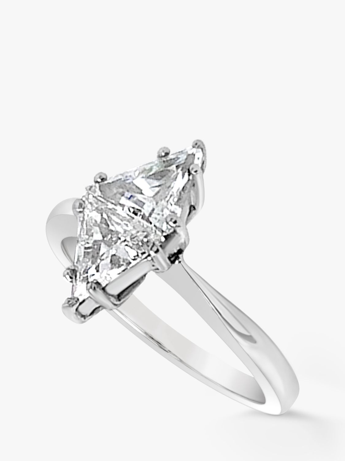 Buy Milton & Humble Jewellery 9ct White Gold Second Hand Trillion Cut Diamond Ring, Dated Circa 2000s Online at johnlewis.com