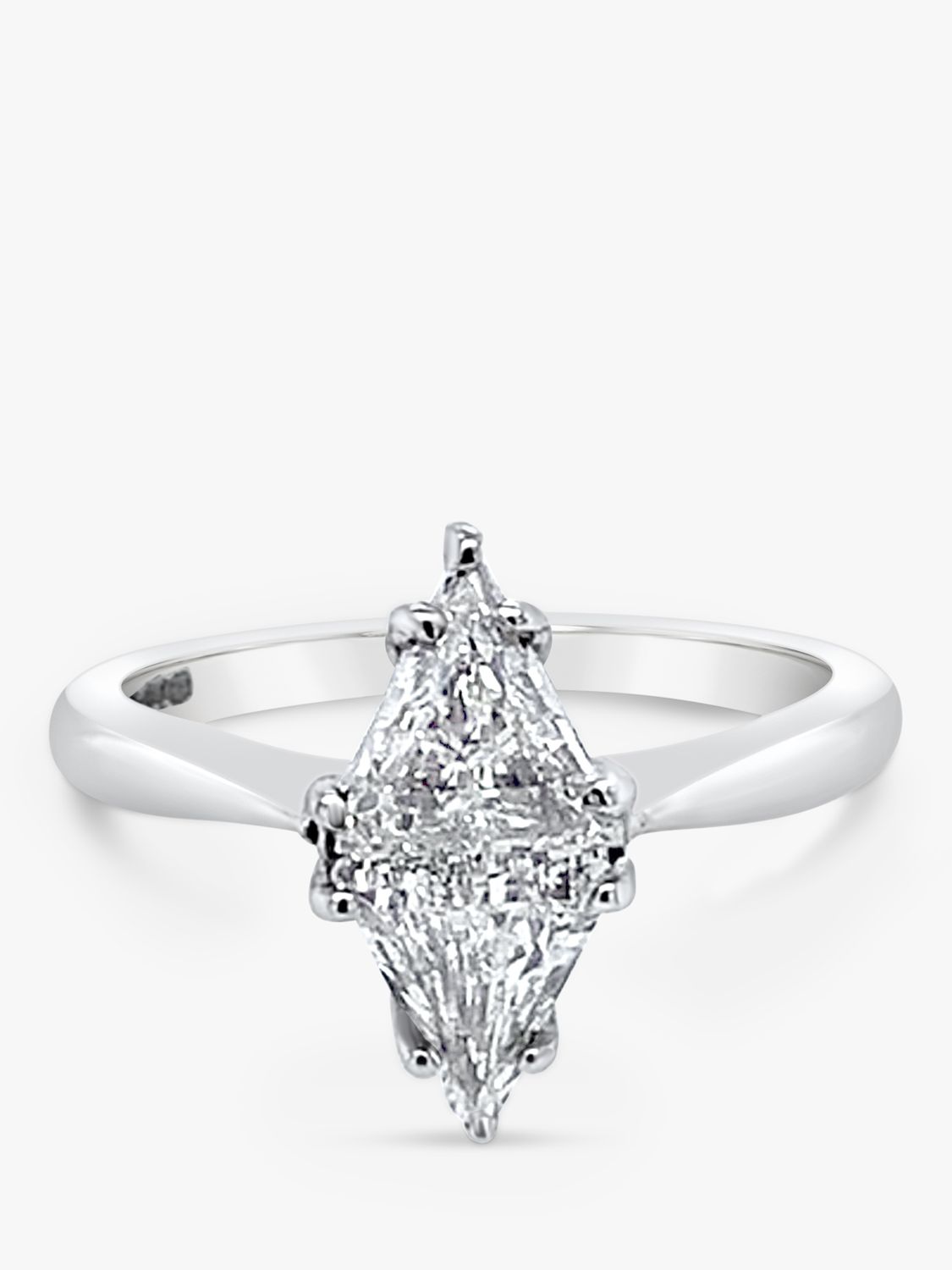 Buy Milton & Humble Jewellery 9ct White Gold Second Hand Trillion Cut Diamond Ring, Dated Circa 2000s Online at johnlewis.com