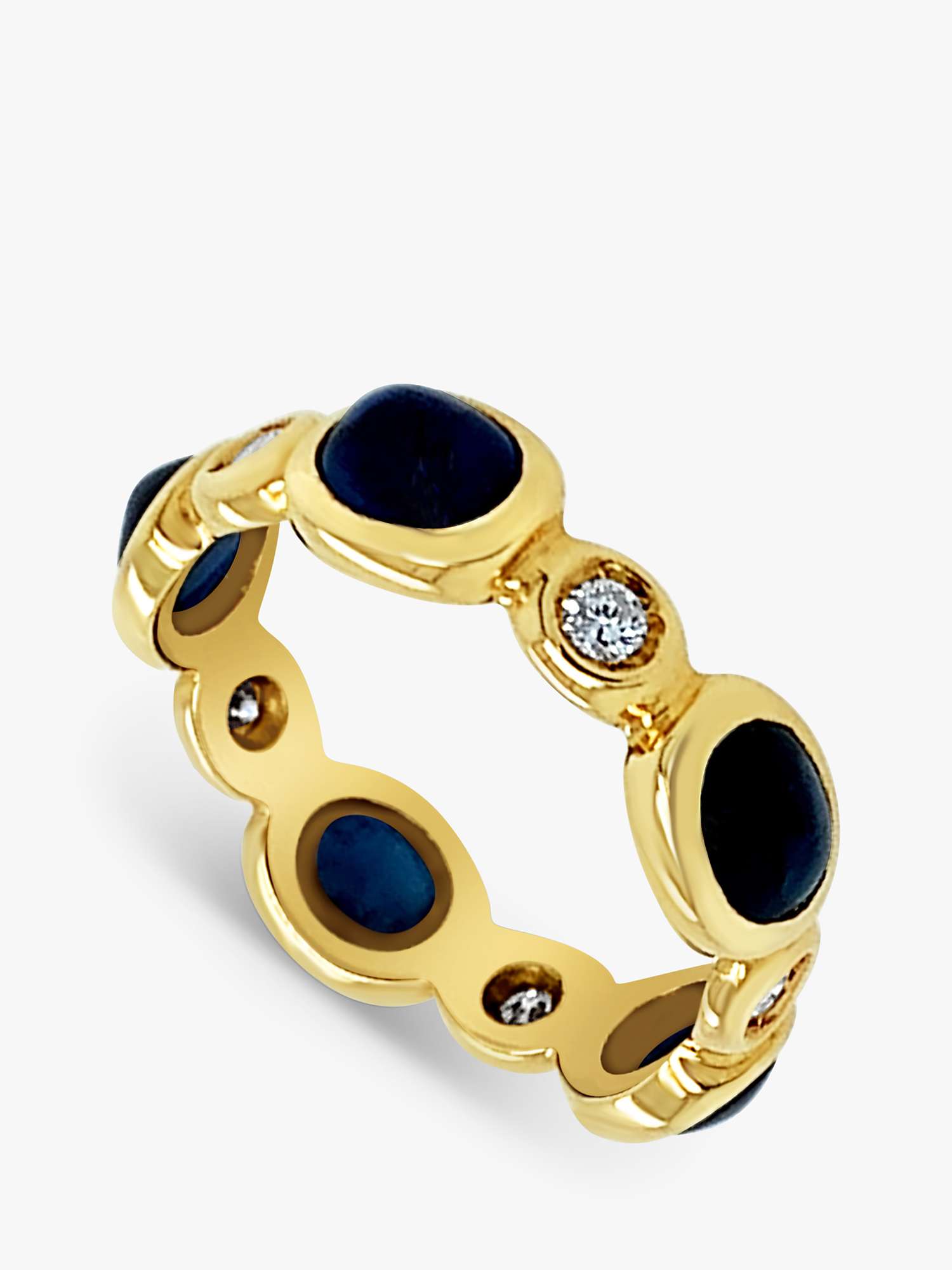 Buy Milton & Humble Jewellery 18ct Yellow Gold Second Hand Sapphire & Diamond Band Ring Online at johnlewis.com