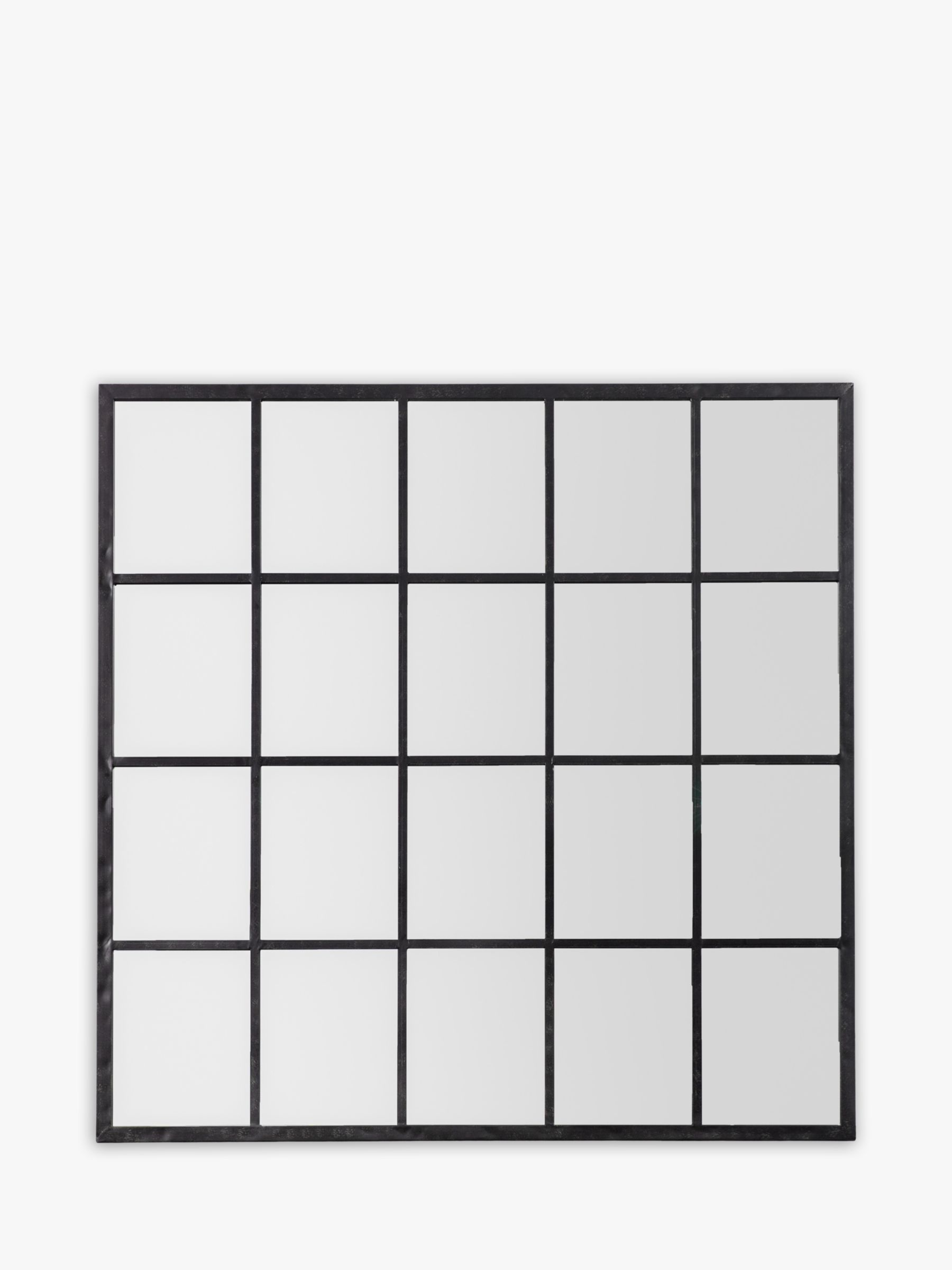 John Lewis Metal Frame Square Wall Mirror, 120 x 120cm, Black