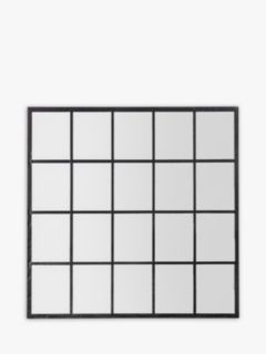 John Lewis Metal Frame Square Wall Mirror, 120 x 120cm, Black