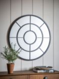 John Lewis & Partners Metal Frame Round Wall Mirror, 80cm, Black