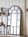 John Lewis & Partners Metal Frame Arched Wall Mirror, 150 x 79cm, Black