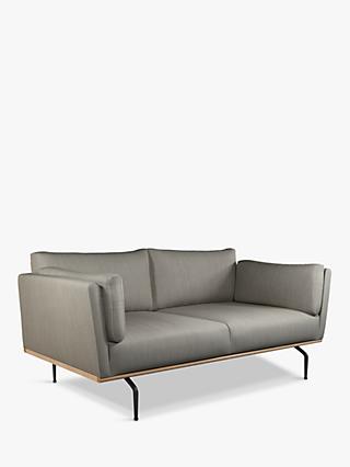 Platform Range, John Lewis & Partners Platform Medium 2 Seater Sofa, Black Leg, Relaxed Linen Storm