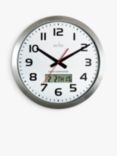 Acctim Meridian Radio Controlled LCD Display Analogue Wall Clock, 38cm, SIlver
