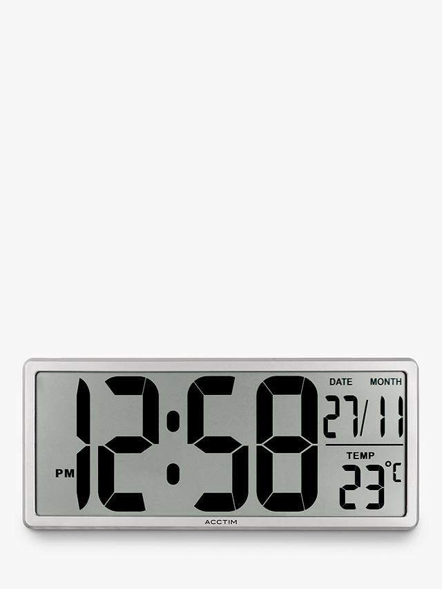Acctim Datekeeper Lcd Digital Wall, Silver Alarm Clock
