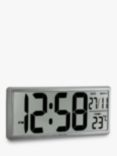 Acctim Datekeeper LCD Digital Wall Alarm Clock, Silver