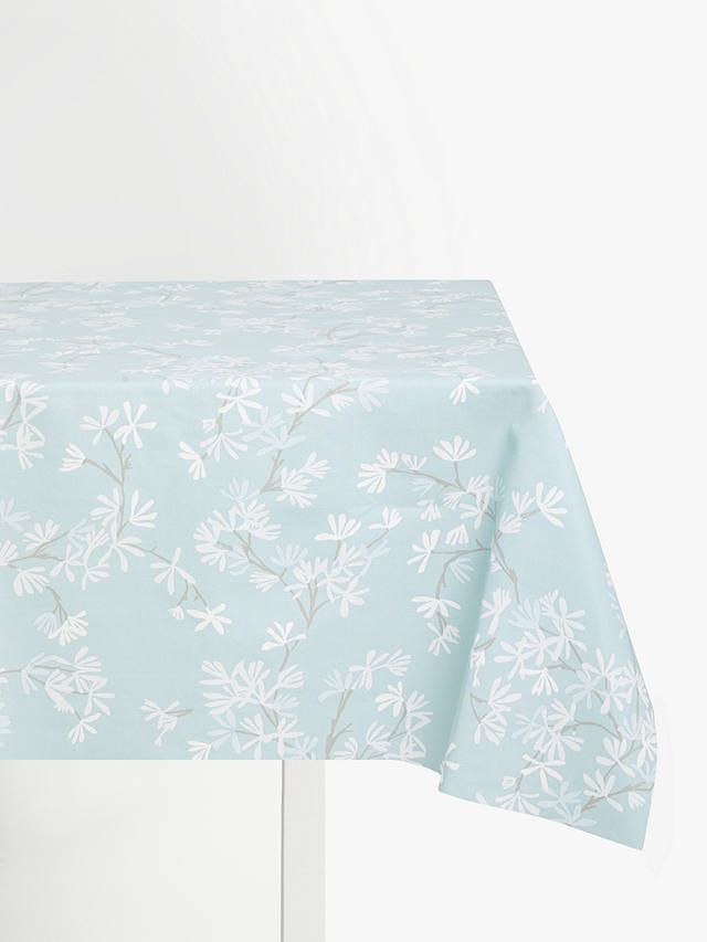 John Lewis & Partners Jasmine Trail PVC Tablecloth Fabric, Duck Egg