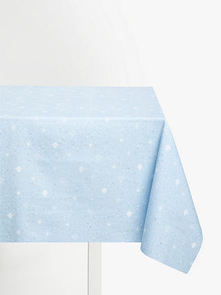 John Lewis Stars PVC Tablecloth Fabric, Ice Blue