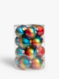 John Lewis & Partners Technicolour Supernature Baubles, Tub of 20, Rainbow Ombre
