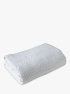 Clair de Lune Baby Cotton Cellular Pram Blanket, 90 x 70cm, White
