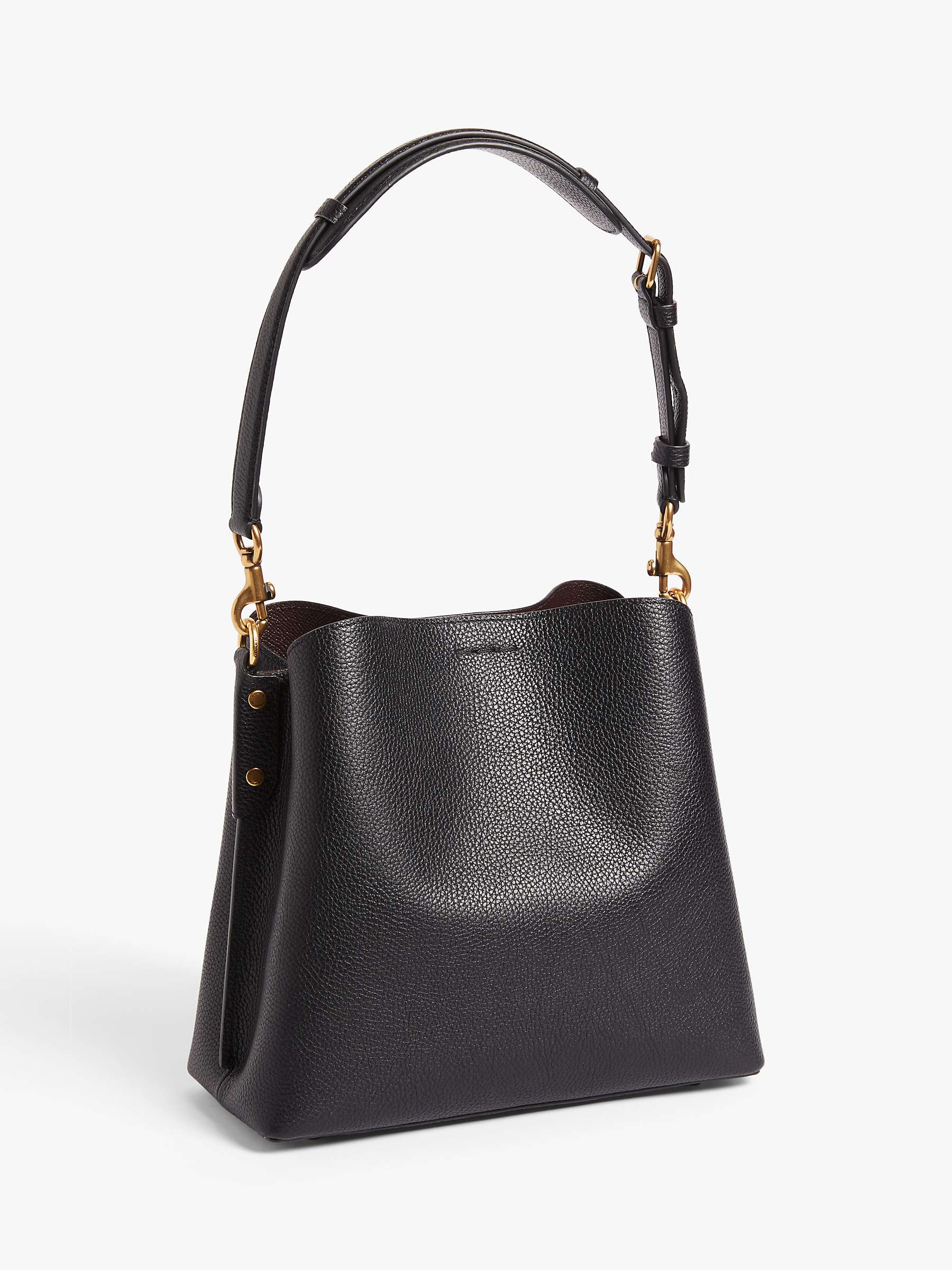 Coach Willow Leather Bucket Bag, Black at John Lewis & Partners