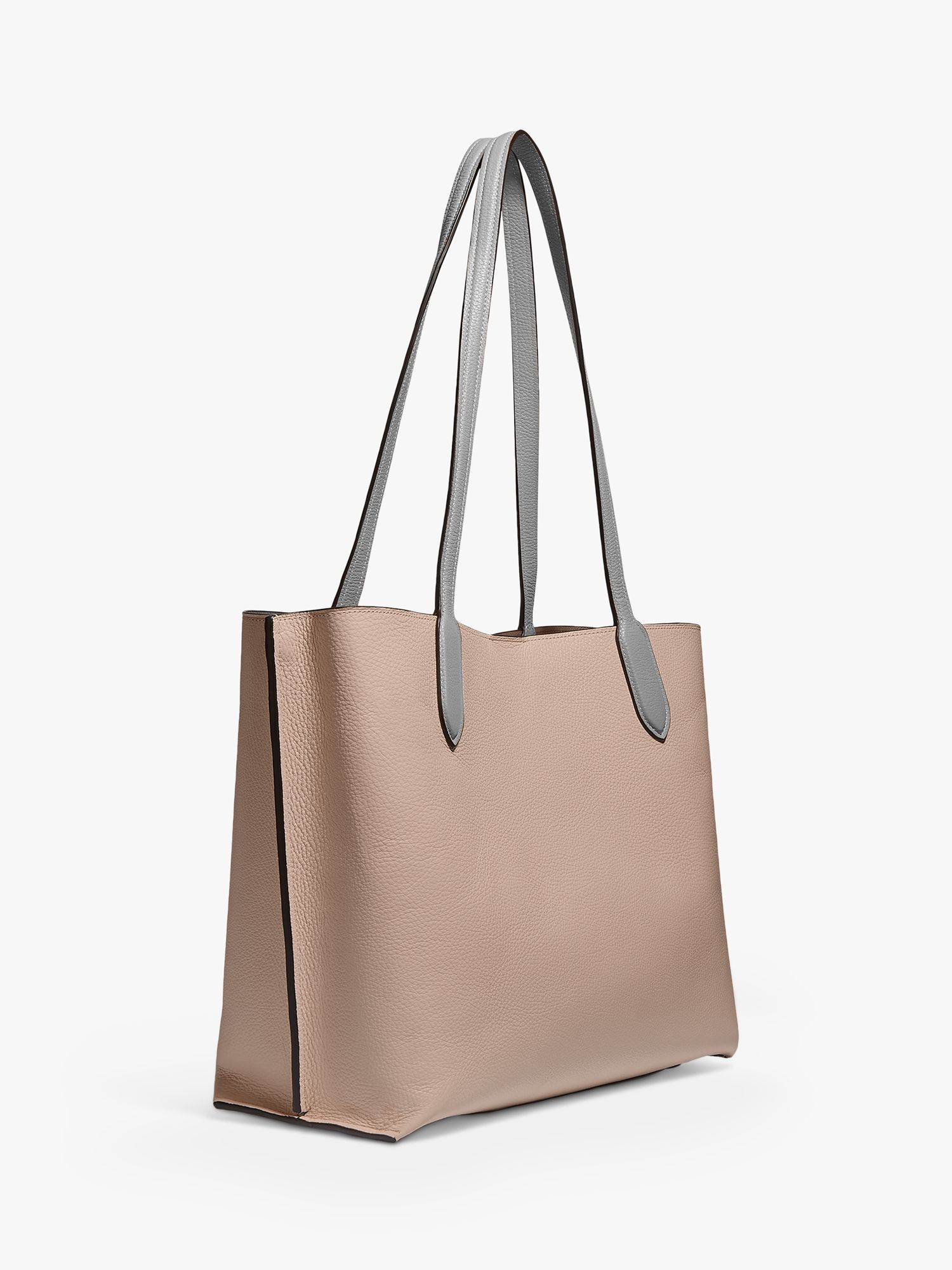 Coach Willow Leather Tote Bag, Taupe at John Lewis & Partners