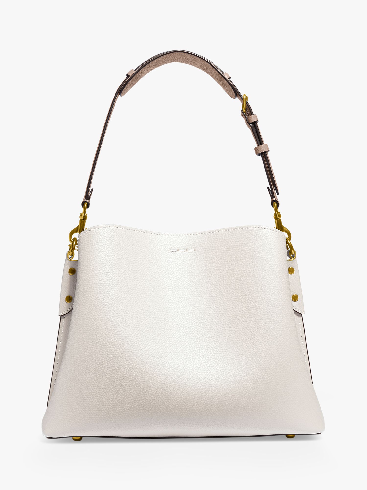 Coach Willow Leather Shoulder Bag, Chalk at John Lewis & Partners