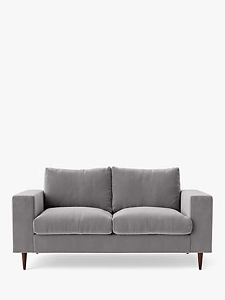 Evesham Range, Swoon Evesham Medium 2 Seater Sofa, Dark Leg, Silver Grey Velvet