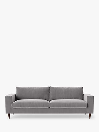Evesham Range, Swoon Evesham Large 3 Seater Sofa, Dark Leg, Silver Grey Velvet